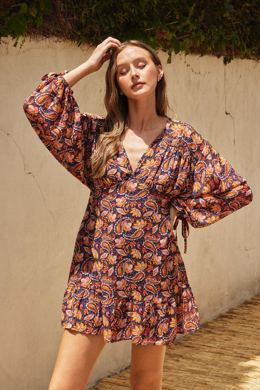 My Happiness Shirred Mini Dress