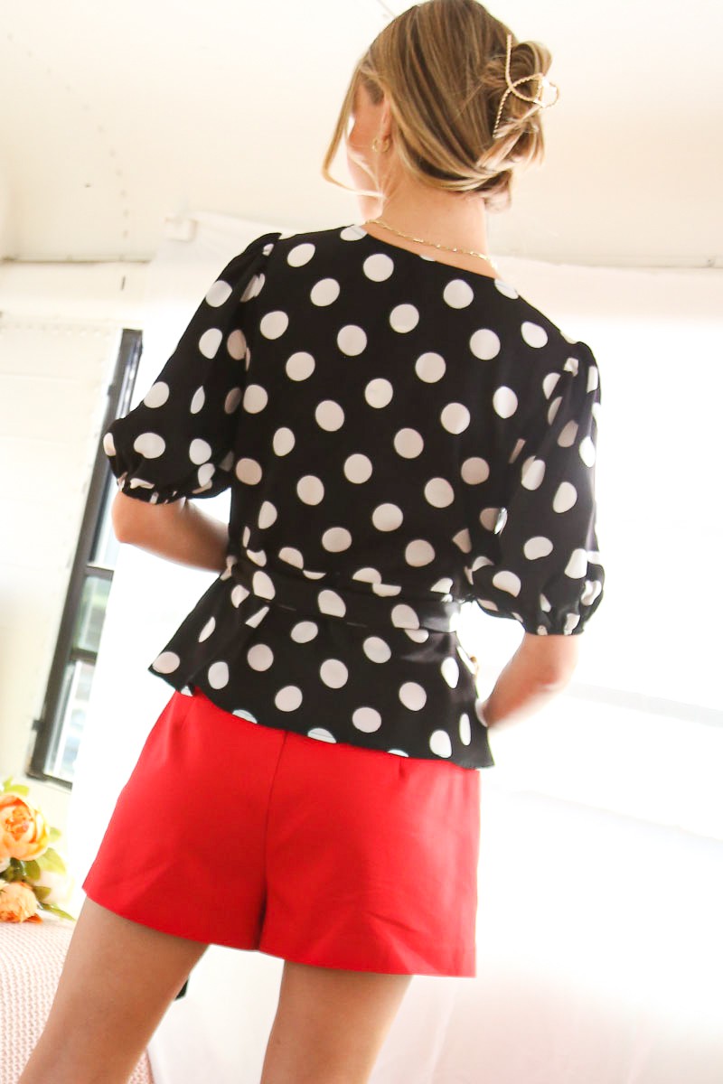 Dot Print Woven Blouse