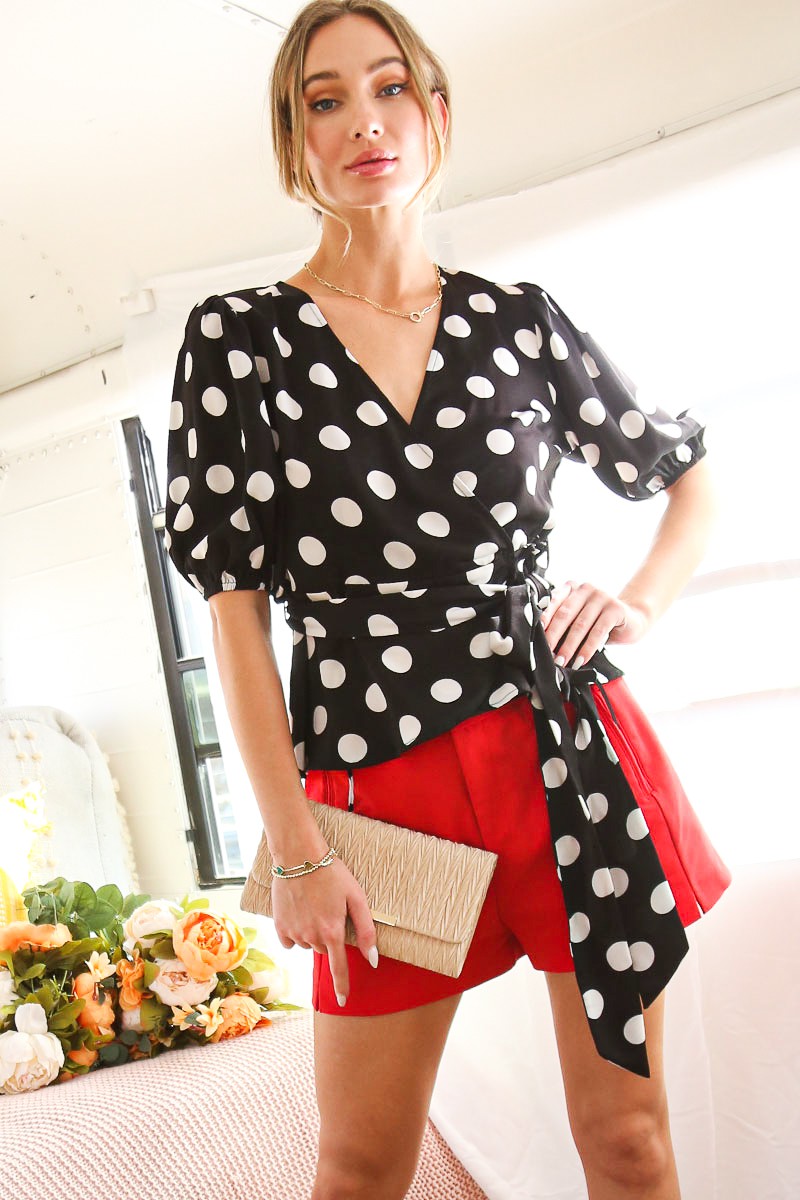 Dot Print Woven Blouse