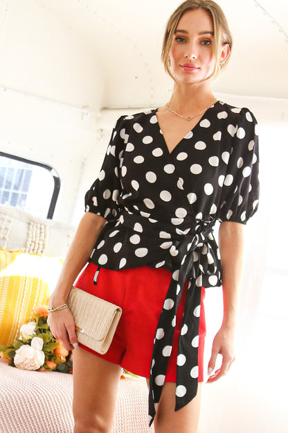 Dot Print Woven Blouse
