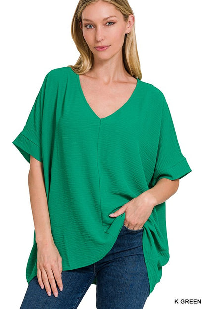 V-neck Dolman Short Sleeve Top