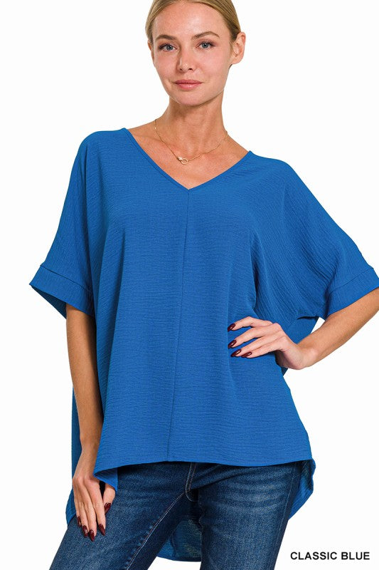 V-neck Dolman Short Sleeve Top