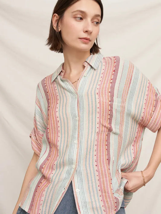 Multicolor Striped Button Down Shirt