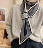 Sophie Scarf -Cross-Front Geometric Stripes Sophie Scarf