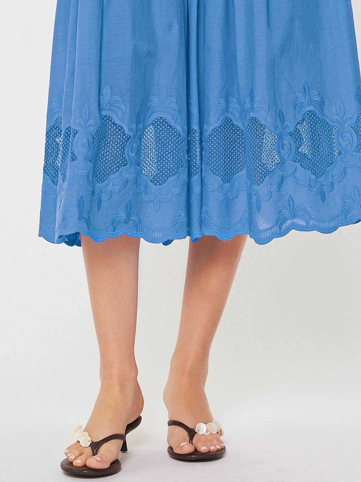 Embroidered Lace Midi Dress