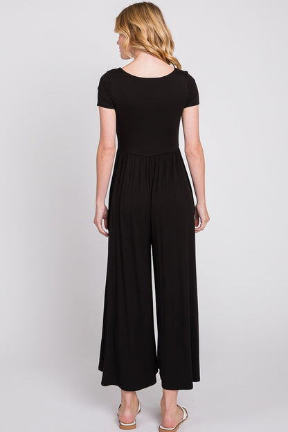 Round Neck Wide Leg Modal Jumpsuit