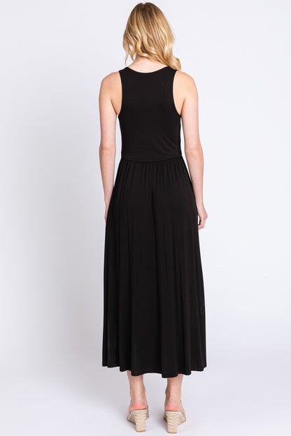 Sleeveless Slitted Midi Dress