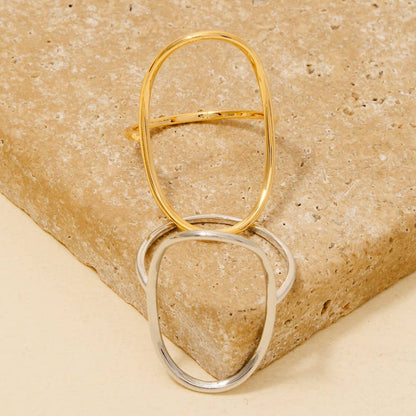 Curved Oval Minimalist Ring