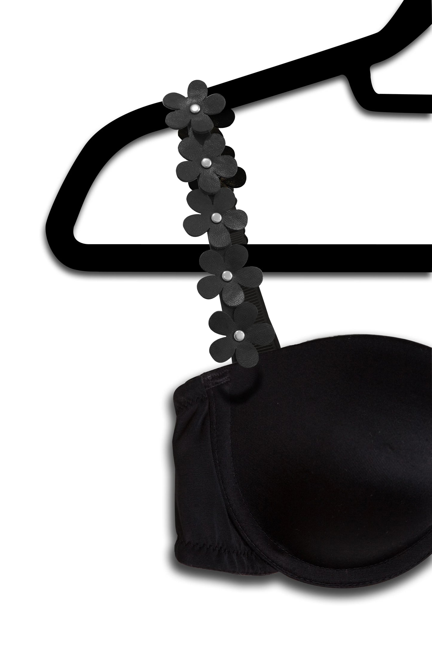 Black Vegan Flowers on Basic Black Strap-Its