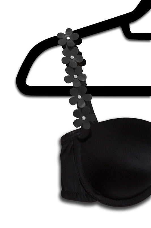 Black Vegan Flowers on Basic Black Strap-Its