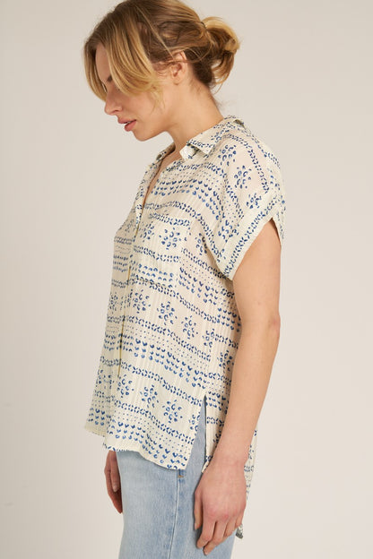 Indigo Drift Blouse