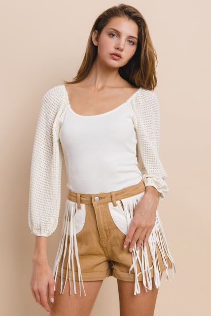 Balloon Sleeve Bodysuit