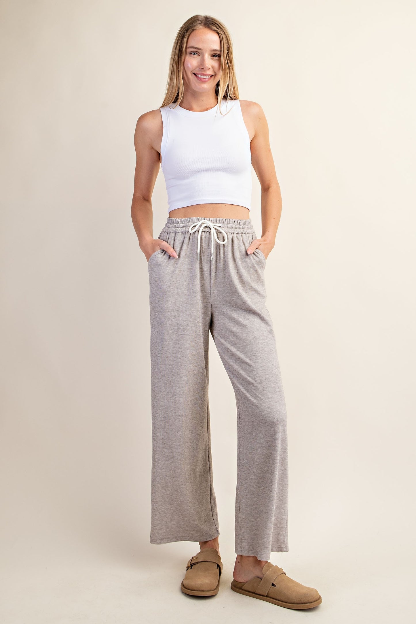 Knit Pants With Elastic Waistband