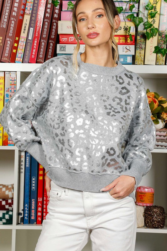 Foil Animal Printed Sweater