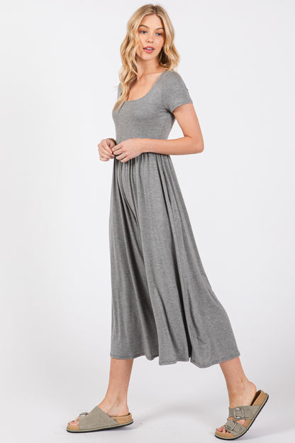Round Neck Wide Leg Modal Jumpsuit