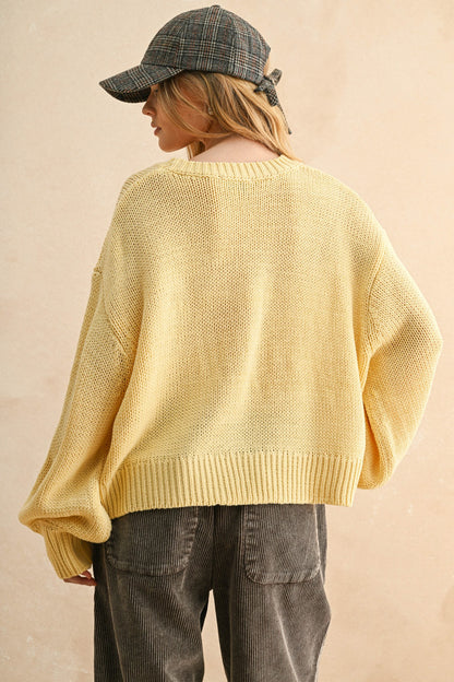 Ballon Sleeve Sweater Top