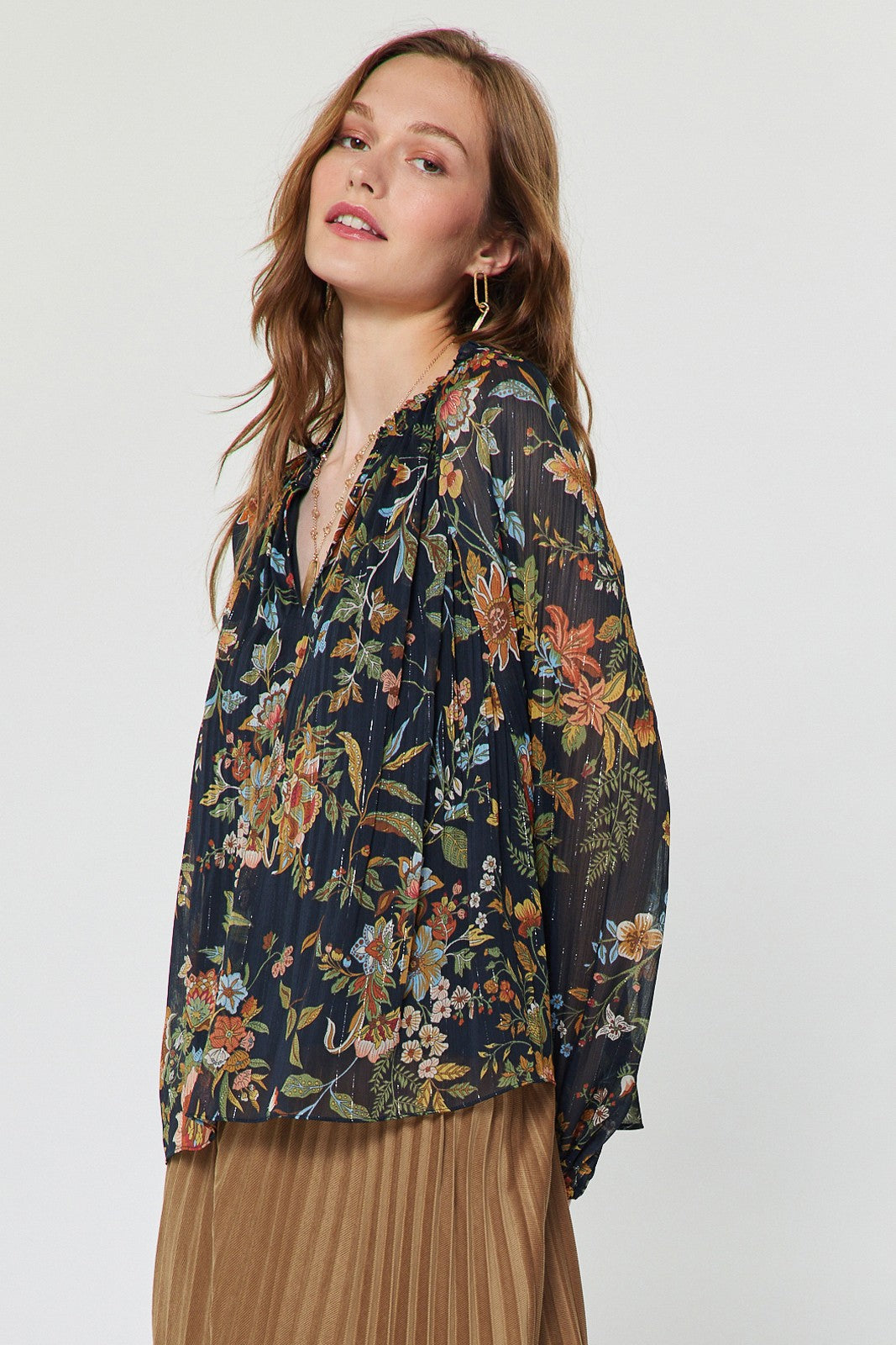 Botanical Floral Printed Blouse