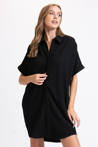 Boho Gal Textured T Shirt Dress
