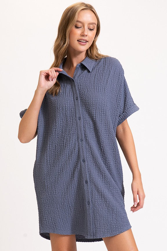 Boho Gal Textured T Shirt Dress