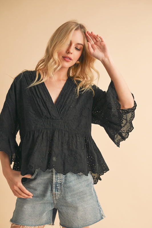 Pearl Eyelet Top