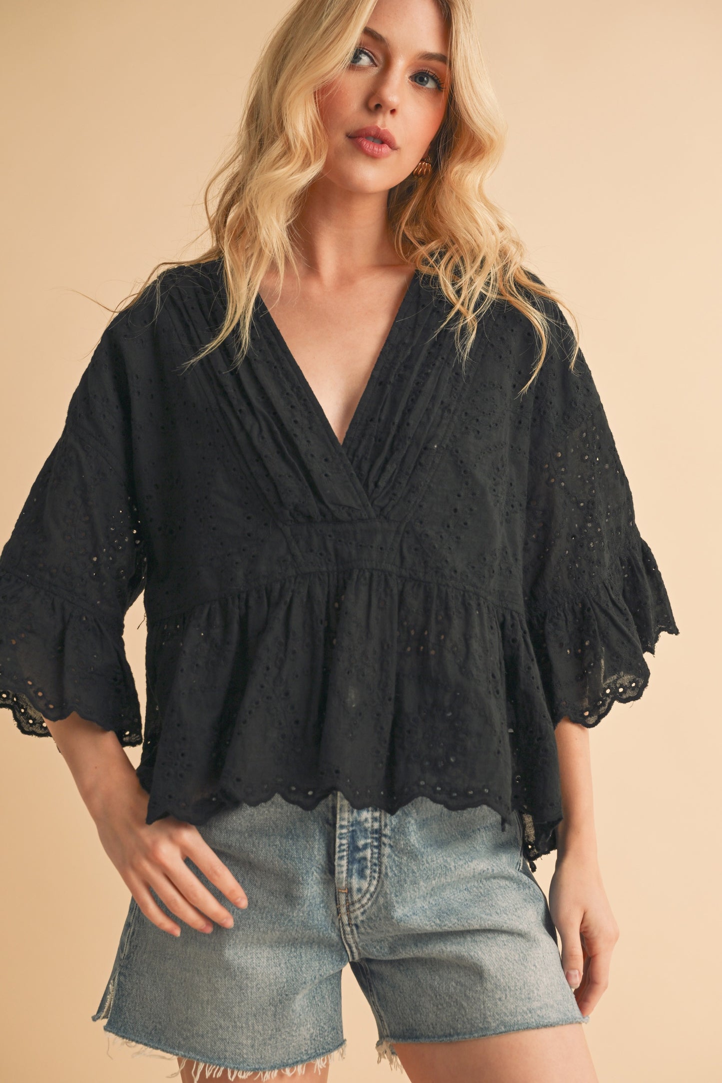 Pearl Eyelet Top