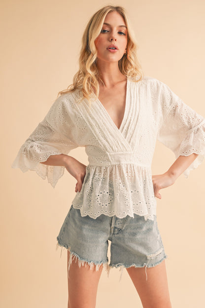 Pearl Eyelet Top