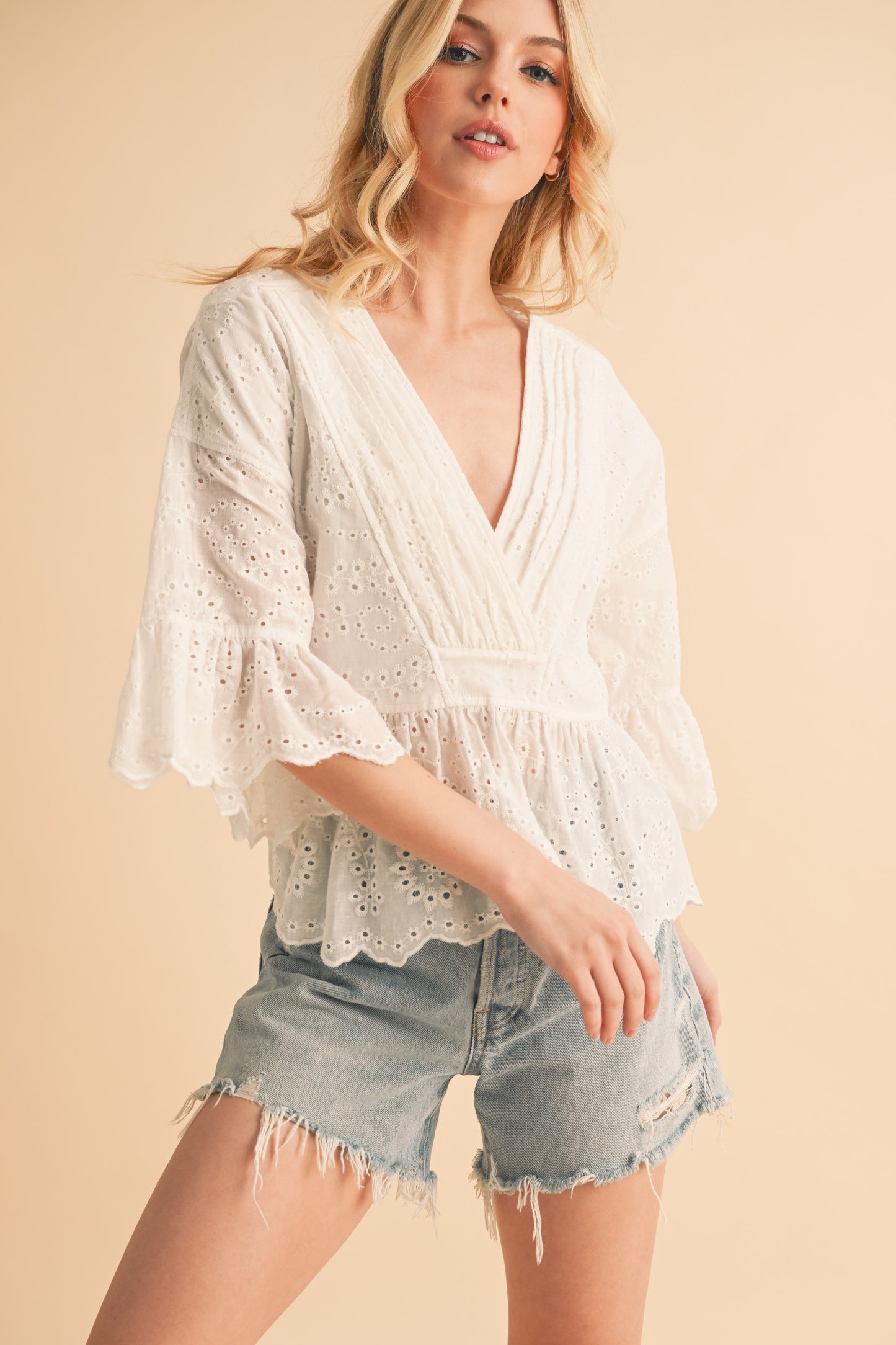 Pearl Eyelet Top