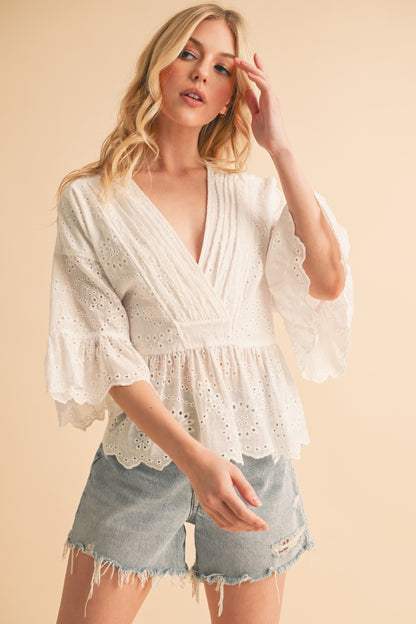 Pearl Eyelet Top