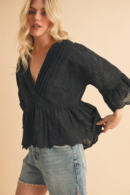 Pearl Eyelet Top