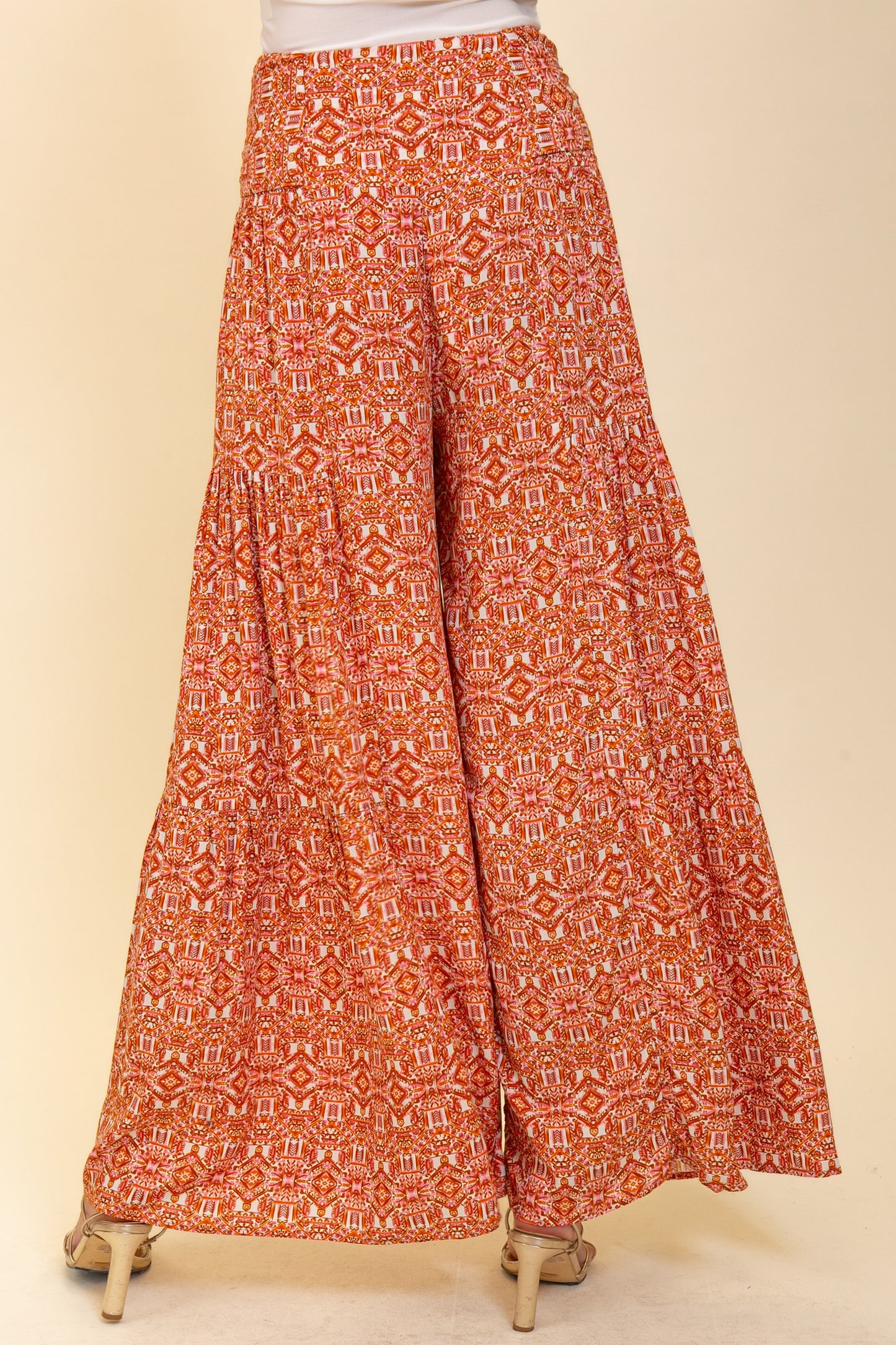 Boho Gypsy Print Wide Leg Pants