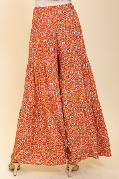 Boho Gypsy Print Wide Leg Pants