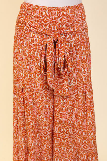 Boho Gypsy Print Wide Leg Pants