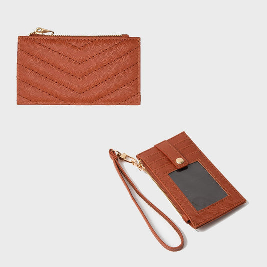 Chevron Slim Cardholder Wallet With Wristlet