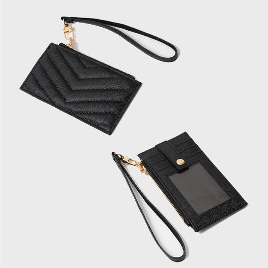 Chevron Slim Cardholder Wallet With Wristlet