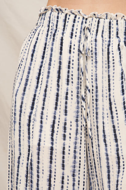 Front Slit Striped Pants