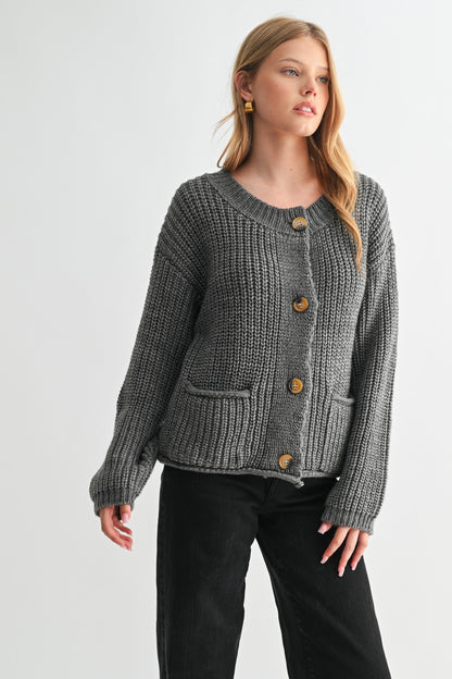 Smoky Horizon Knit Cardigan