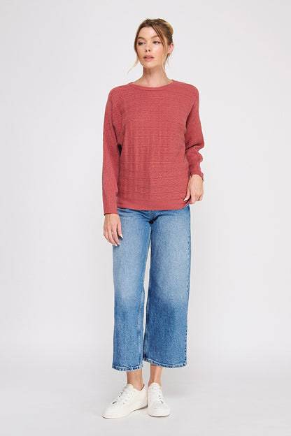 Fine Gauge Pointelle Dolman Sweater