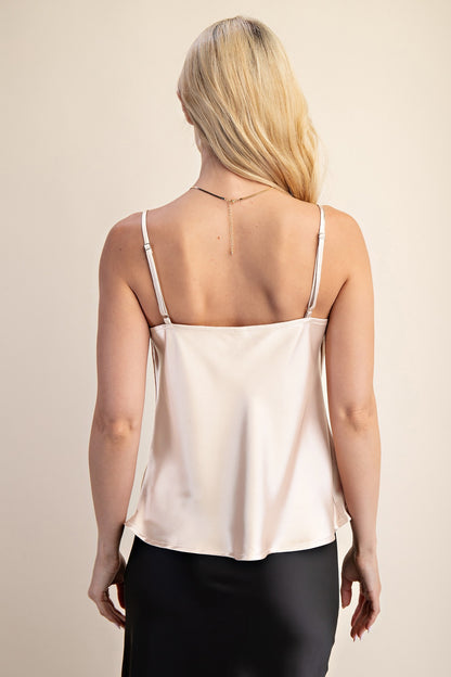 Satin Cowl Neck Cami