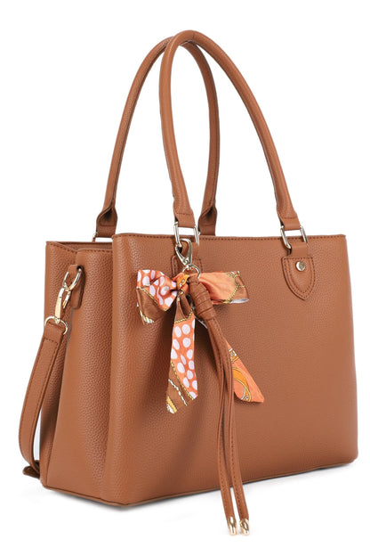 Jia Three Compartment Satchel With Bow