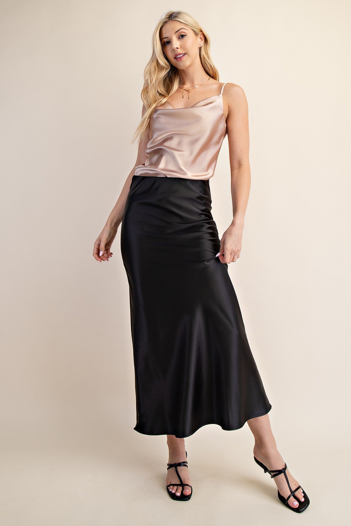 Satin Midi Skirt