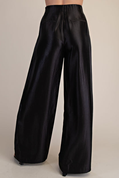 Pleated High-waisted Wide Pants