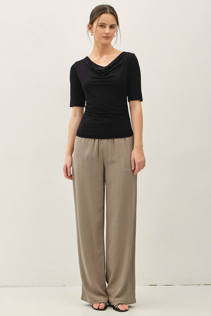 Cowl Neck 3/4 Sleeve Top