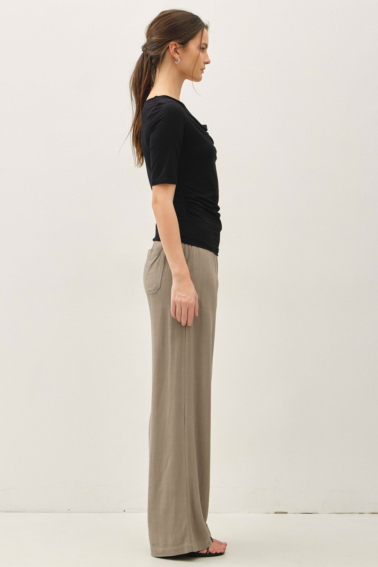 Cowl Neck 3/4 Sleeve Top