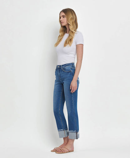 DAPHNE HIGH RISE CUFFED STRAIGHT