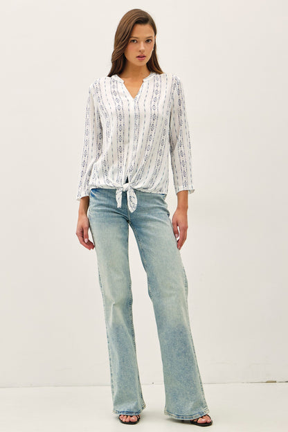 Printed Long Sleeve Top