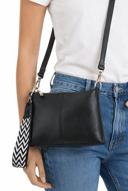 Lana Crossbody Bag With Chevron Strap