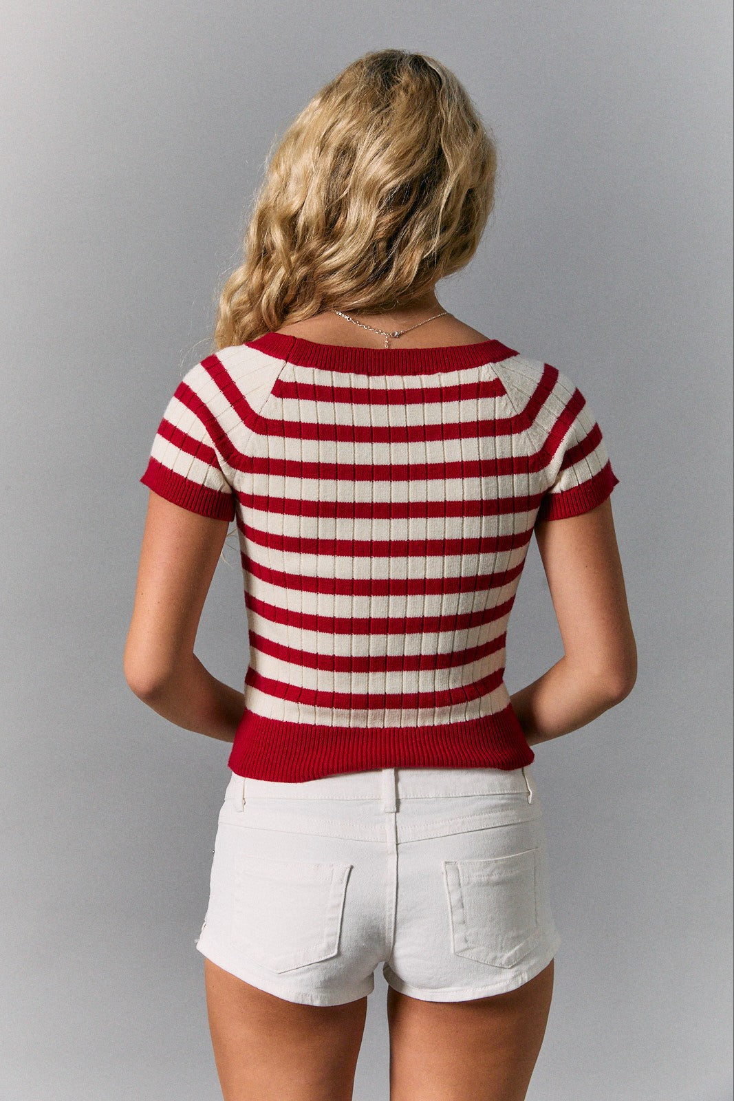 Short Sleeve Knit Sweater Top