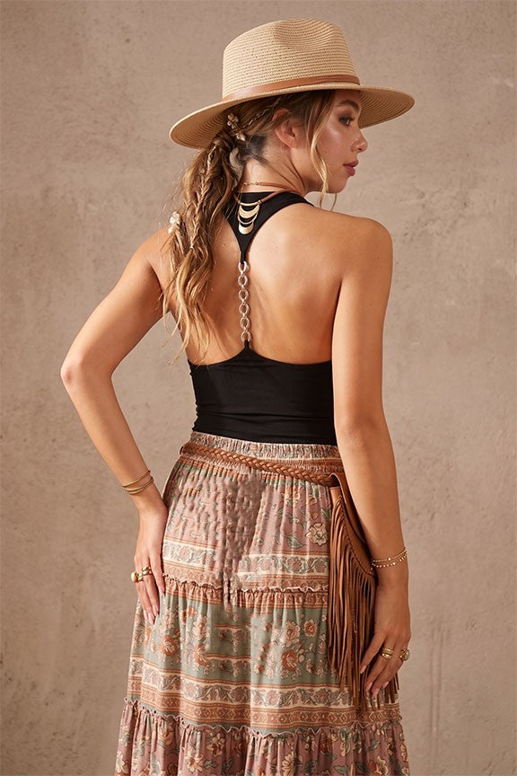 Chain Back Halter Ity Top