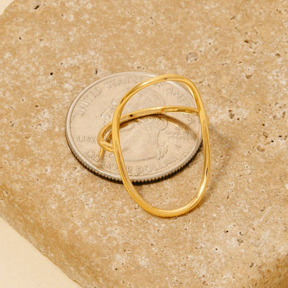 Curved Oval Minimalist Ring