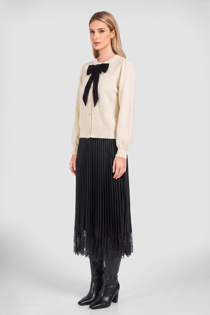 Ribbon Knit Cardigan Sweater
